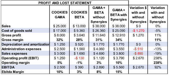 Profit and loss statement