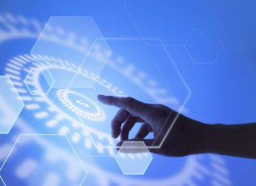 hand-pointing-at-currency-blockchain-technology-background